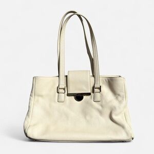 DKNY cream leather shoulder bag